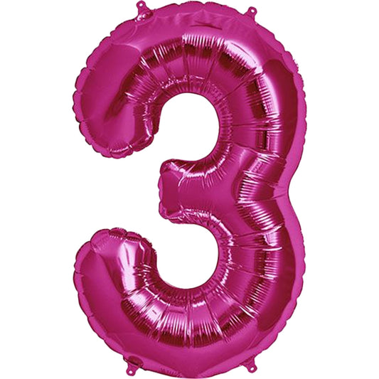 34 inch NUMBER 3 - KALEIDOSCOPE - PINK | USA Decoration®