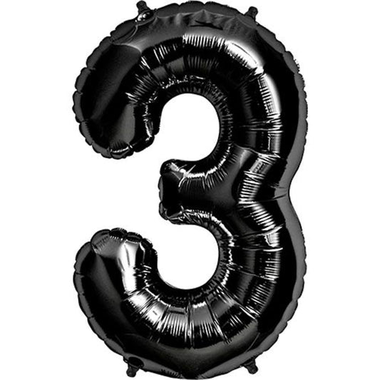 34 inch NUMBER 3 - KALEIDOSCOPE - BLACK | USA Decoration®