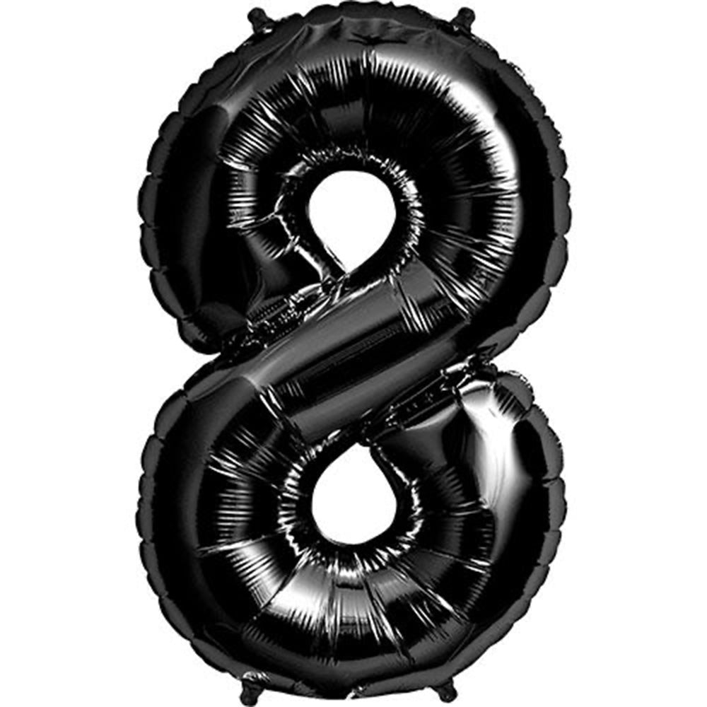 34 inch NUMBER 8 - KALEIDOSCOPE - BLACK | USA Decoration®