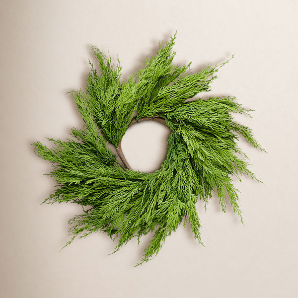 19" Artificial Christmas Cypress Centerpiece Wreath