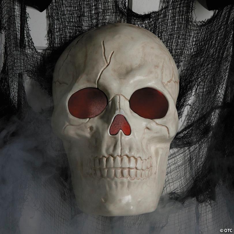 19 3/4" Giant Light-Up Plastic Skull Animated Prop Halloween Decoration
