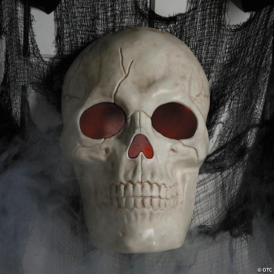 19 3/4" Giant Light-Up Plastic Skull Animated Prop Halloween Decoration