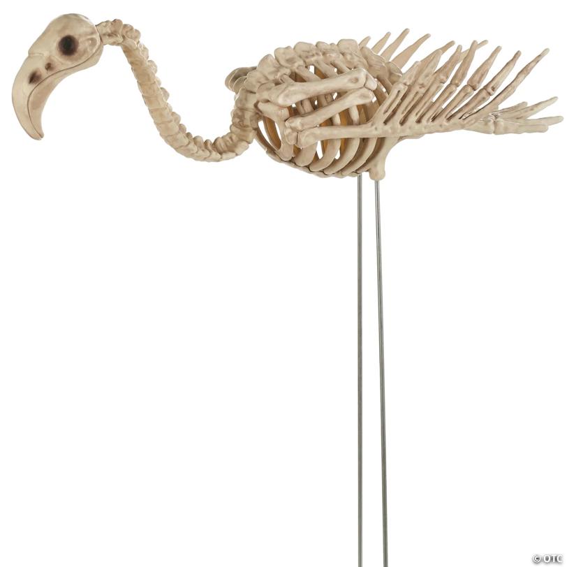 19 3/4" x 26" Flamingo Skeleton Halloween Outdoor Yard Decoration