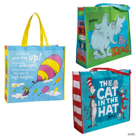 19" x 17 1/2" Large Dr. Seuss™ Laminated Shopper Tote Bag Kit - 3 Pc.