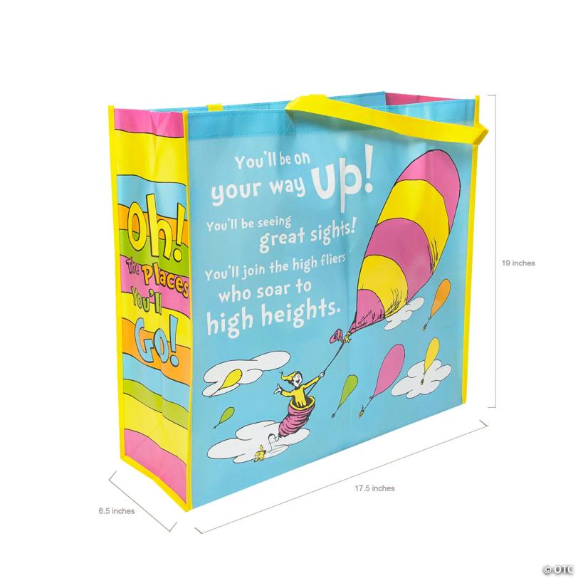 19" x 17 1/2" Large Dr. Seuss™ Oh, the Places You’ll Go Laminated Tote Bag