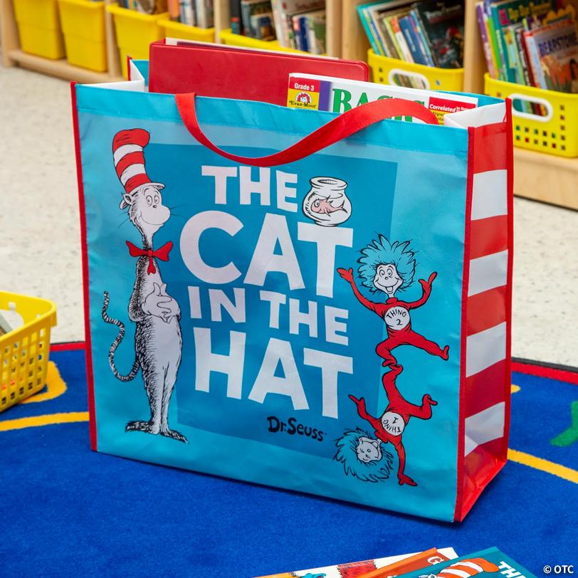 19" x 17 1/2" Large Dr. Seuss™ The Cat in the Hat™ Laminated Shopper Tote Bag