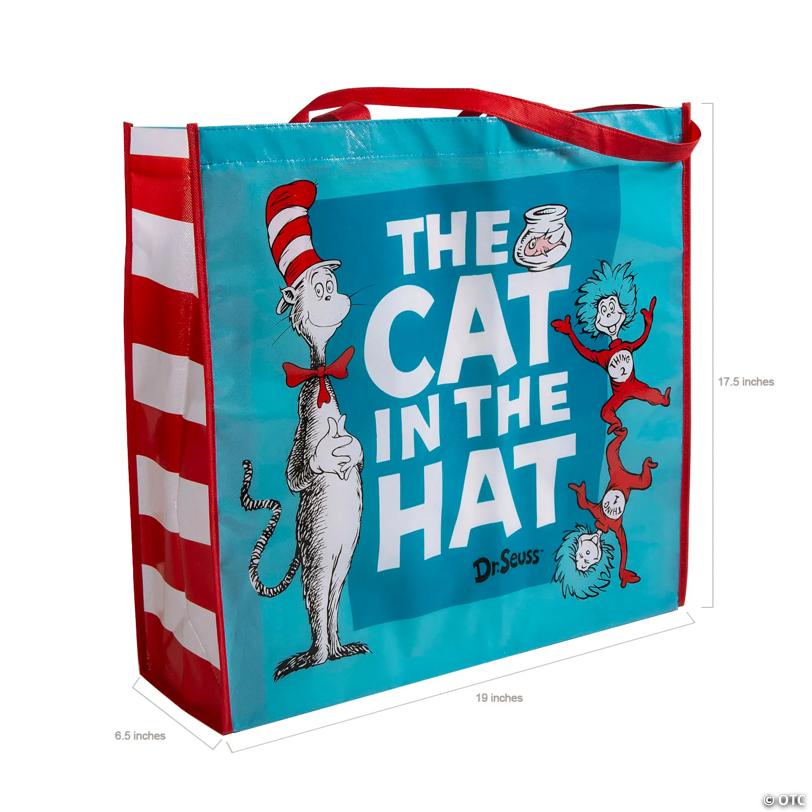 19" x 17 1/2" Large Dr. Seuss™ The Cat in the Hat™ Laminated Shopper Tote Bag
