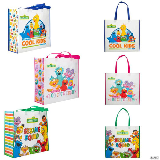 19" x 17 1/2" Large Sesame Street Laminated Shopper Tote Bags - 3 Pc.