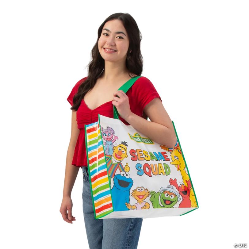 19" x 17 1/2" Large Sesame Street Laminated Shopper Tote Bags - 3 Pc.