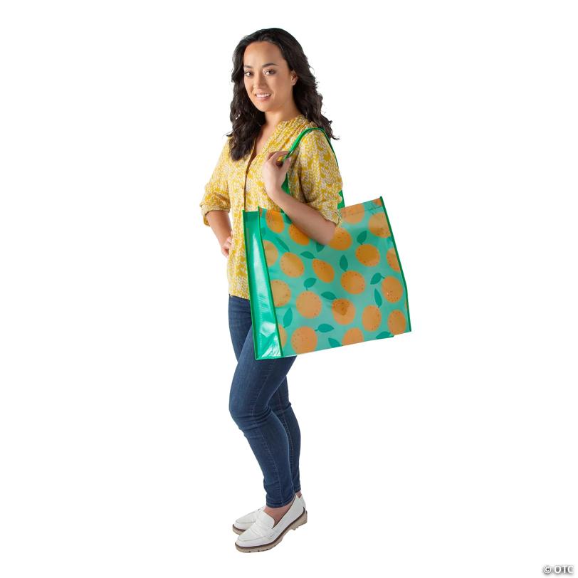 19" x 17 1/2" Large Summer Fruits Laminated Shopper Tote Bags - 6 Pc.
