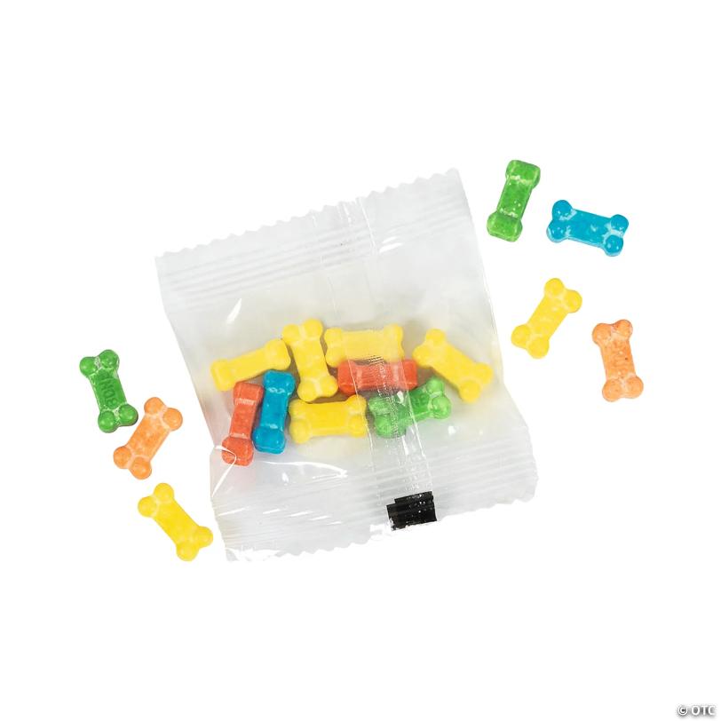 1 1/2" 1 lb. Bone-Shaped Halloween Hard Candy Fun Packs - 59 Pc.