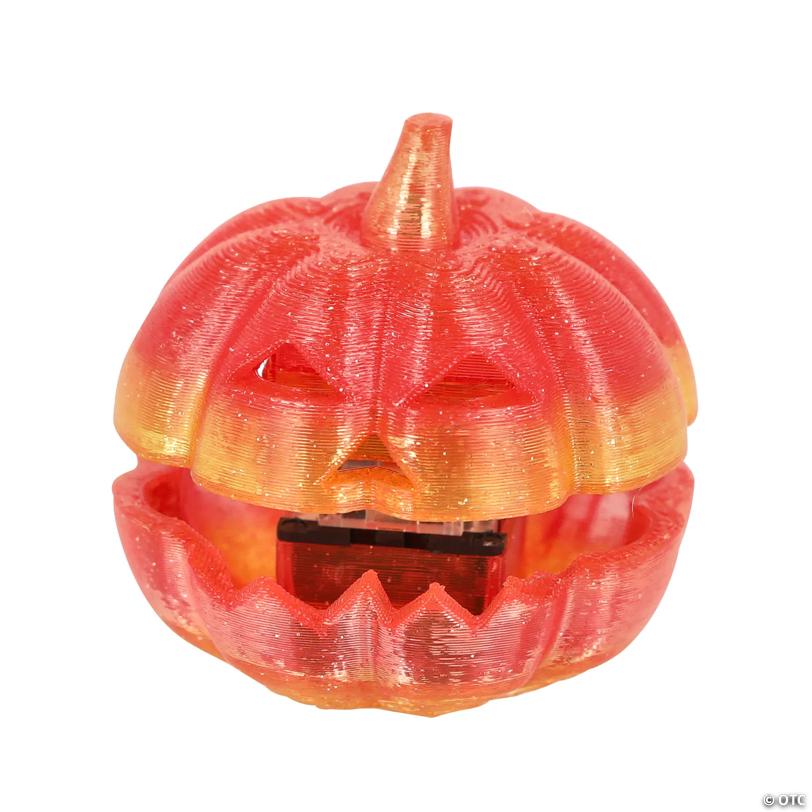1 1/2" 3D-Printed Bright Orange Pumpkin Clicker Fidget Toys - 12 Pc.