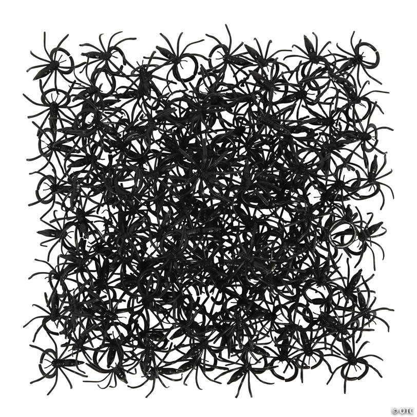 1 1/2" Bulk 144 Pc. Black Plastic Spider Ring Novelty Jewelry