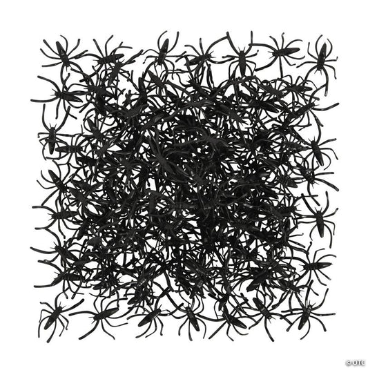 1 1/2" Bulk 144 Pc. Mini Scary Spiders Plastic Halloween Decorations