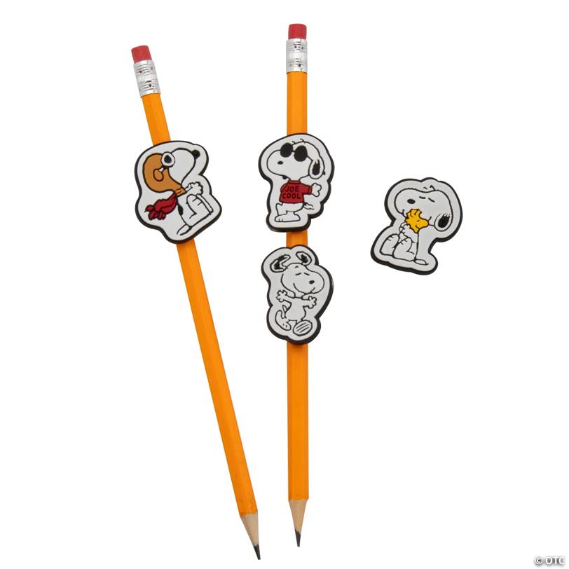 1 1/2" Bulk 48 Pc. Peanuts Snoopy Rubber Pencil Charms