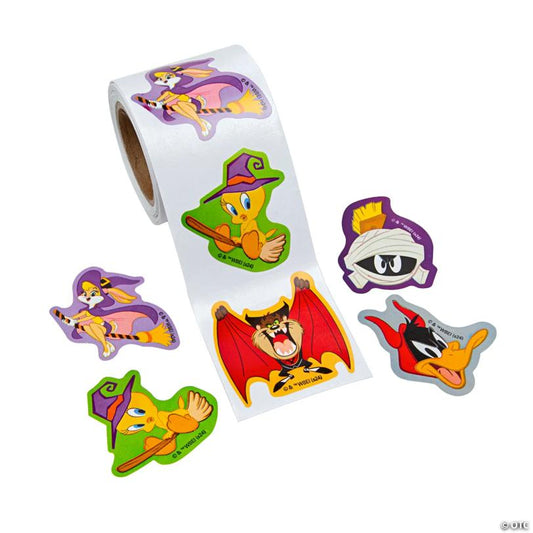 1 1/2" Looney Tunes™ Characters Halloween Sticker Roll - 100 Pc. | USA Decoration®