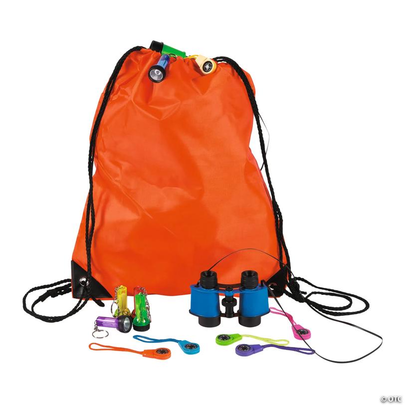 1 1/2" Neon Colored Plastic Compasses on a Nylon Cord - 12 Pc.
