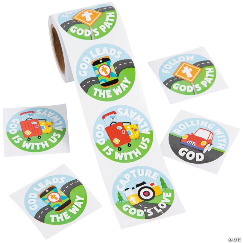 1 1/2" On the Road VBS Paper Sticker Roll - 100 Pc.