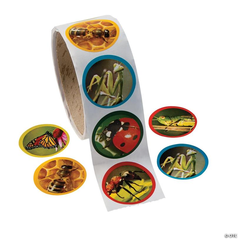 1 1/2" Realistic Bug Photo Paper Sticker Roll - 100 Pc. | USA Decoration®