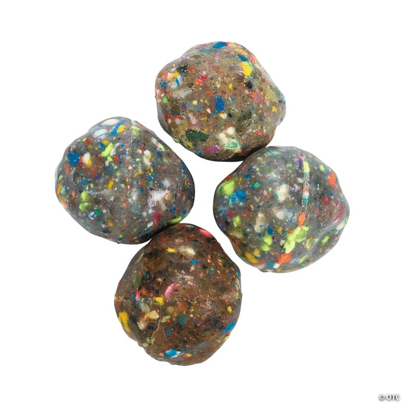 1 1/2" Rubber Rock-Shaped Rubber Bouncy Balls - 12 Pc.