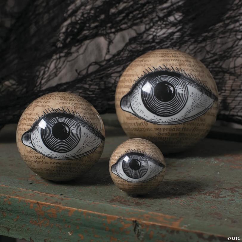 1 1/2" - 3 1/2" Styrofoam Eyeball Orbs Halloween Decorations