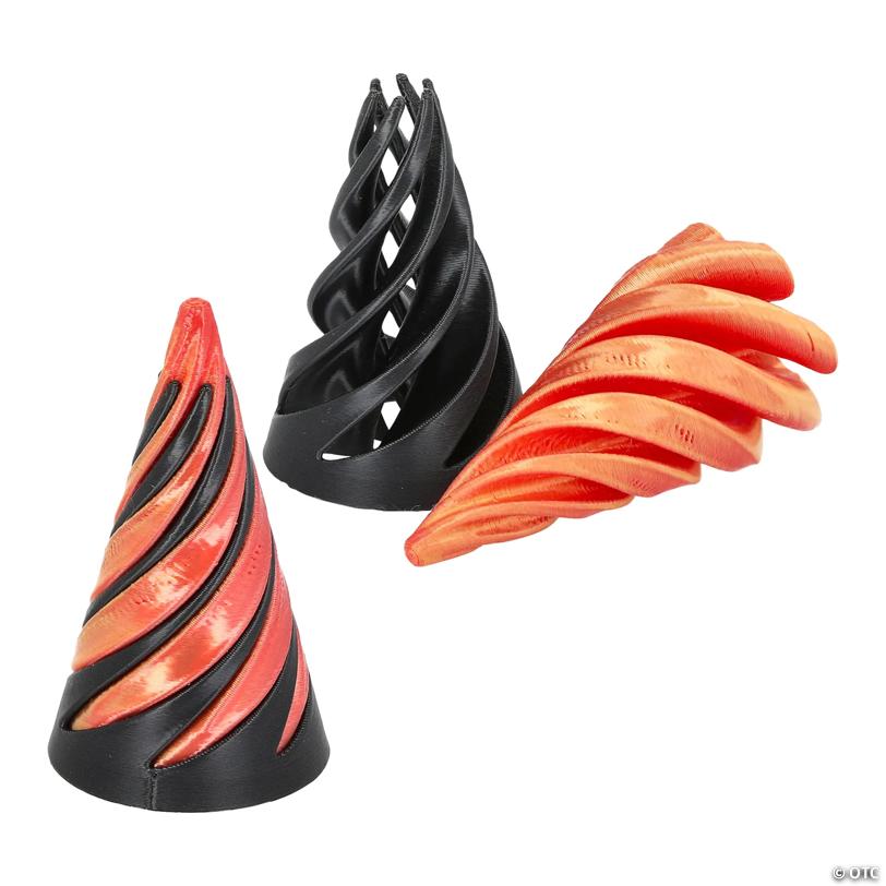 1 1/2" x 2 1/2" 3D-Printed Cone Spiral Plastic Fidget Toys - 12 Pc.