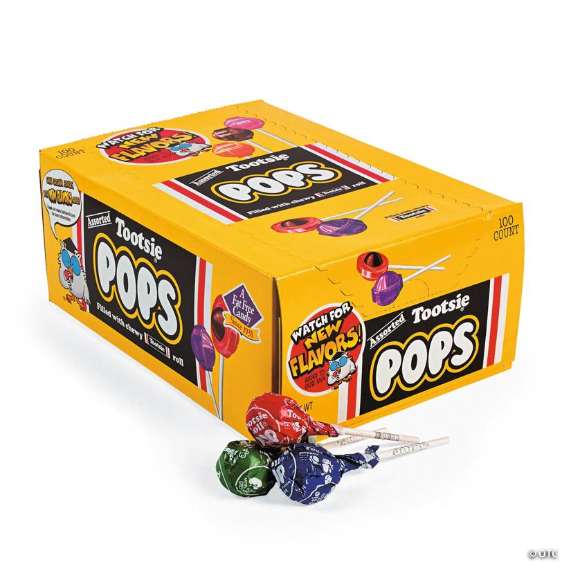 1 1/4" Bulk 100 Pc. Multicolor Tootsie Pops Candy