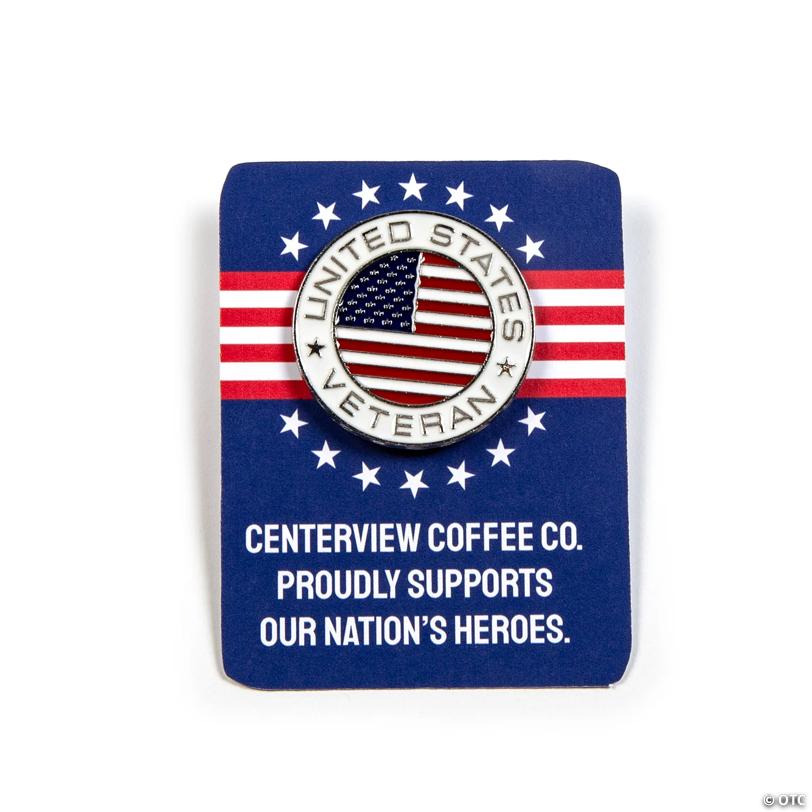 1 1/4" Bulk Patriotic Thank a Veteran Metal Pins on Personalized Card for 48