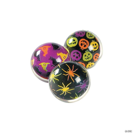 1 1/4" Mini Iconic Halloween Rubber Bouncy Ball Assortment - 12 Pc.