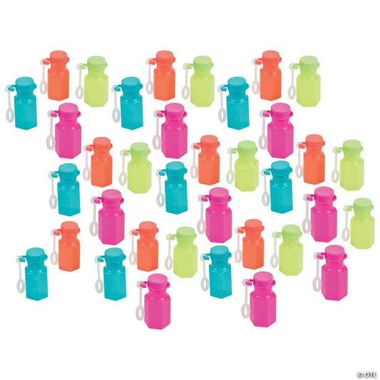 1 3/4" 3 oz. Bulk 144 Pc. Mini Spring Brights Plastic Bubble Bottles