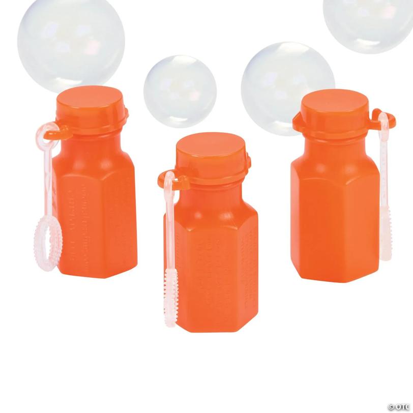 1 3/4" Bulk 48 Pc. Mini Hexagon Orange Bubble Bottles