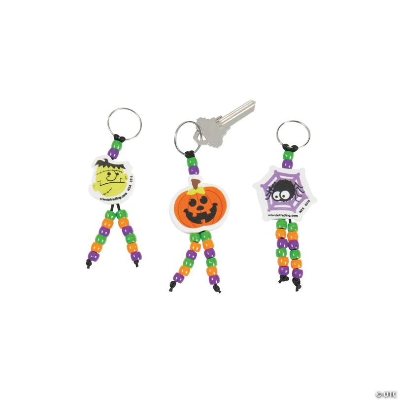 1 3/4" x 4 3/4" Bulk Halloween Beaded Keychain Craft Kit - Makes 50