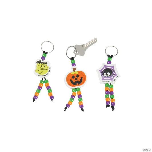 1 3/4" x 4 3/4" Bulk Halloween Beaded Keychain Craft Kit - Makes 50