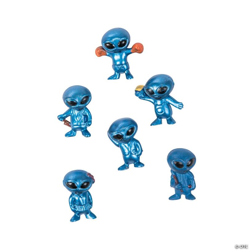 1" Bulk 48 Pc. Micro Out-Of-This-World Vinyl Aliens