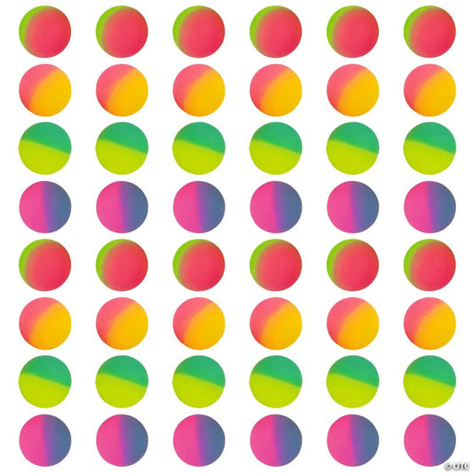 1" Bulk 48 Pc. Mini Icy Two-Tone Rubber Bouncy Ball Assortment