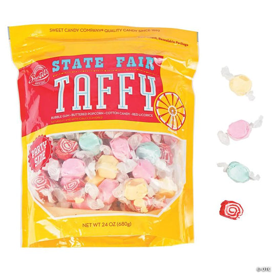 1 lb. 8 oz. State Fair Classic Salt Water Taffy Candy - 112 Pc.