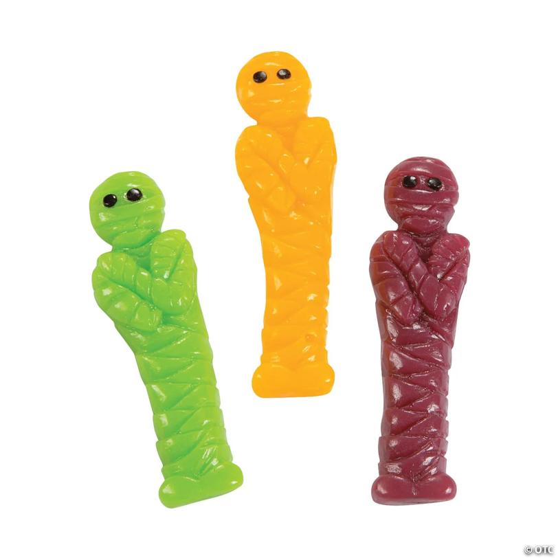 1 lb. Mummies Green, Yellow & Purple Fruit Gummy Candy - 40 Pc.