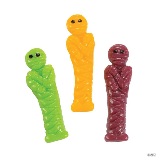 1 lb. Mummies Green, Yellow & Purple Fruit Gummy Candy - 40 Pc.
