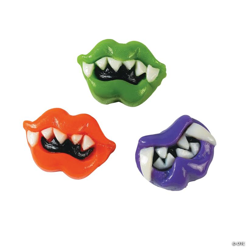 1 lb. Watermelon, Grape & Orange Monster Lips Gummy Candy - 46 Pc.