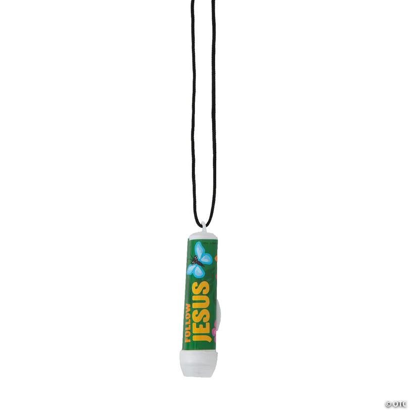 1" x 3 1/2" Rainforest VBS Follow Jesus Flashlights on a Breakaway Rope - 12 Pc.