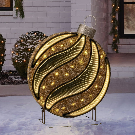 Member's Mark 32" Pre-Lit Gold Infinity Light Ornament Decor | USA Decoration®