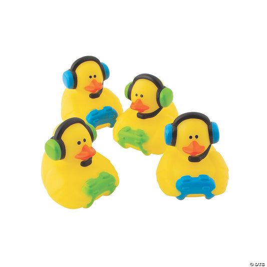 2 1/4" Gamer Vinyl Rubber Ducks with Controllers & Headsets - 12 Pc.