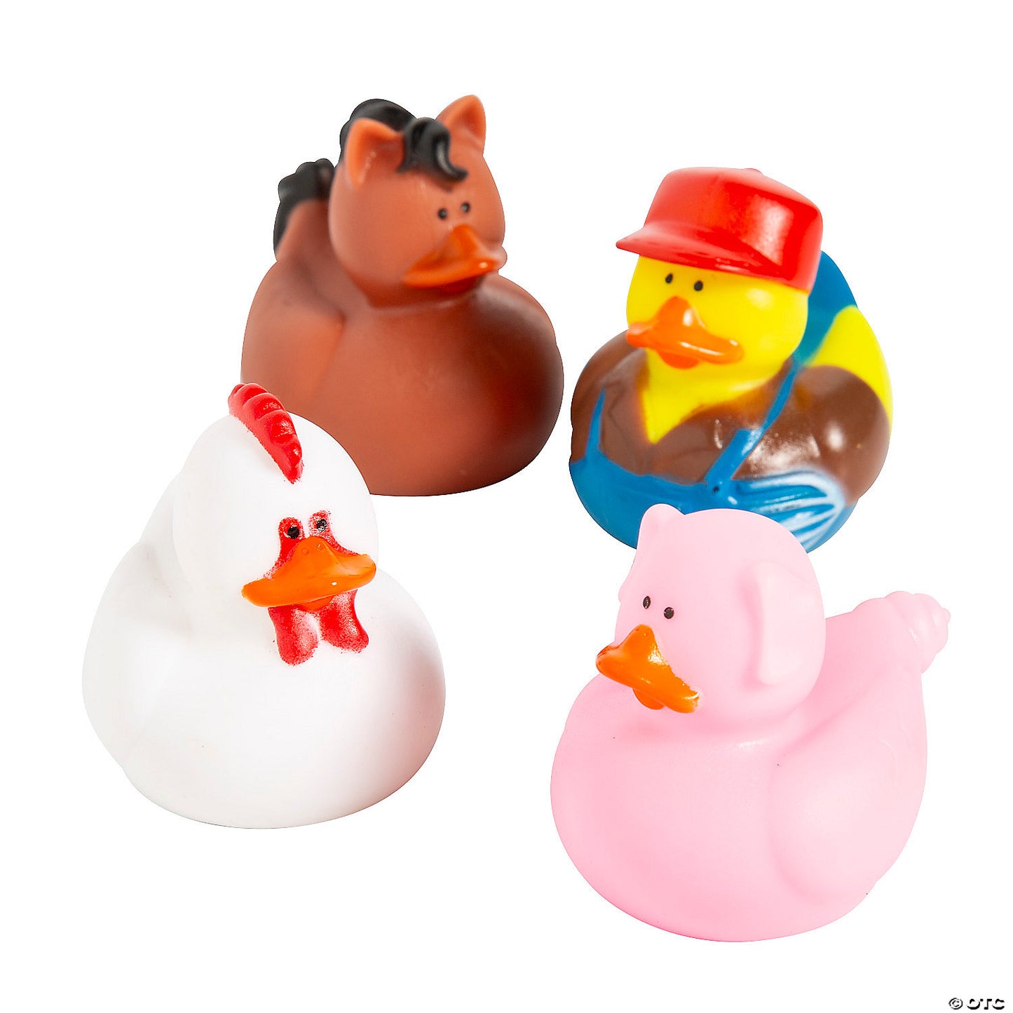 2" Farm Barnyard Farmer & Animal Characters Rubber Ducks - 12 Pc.