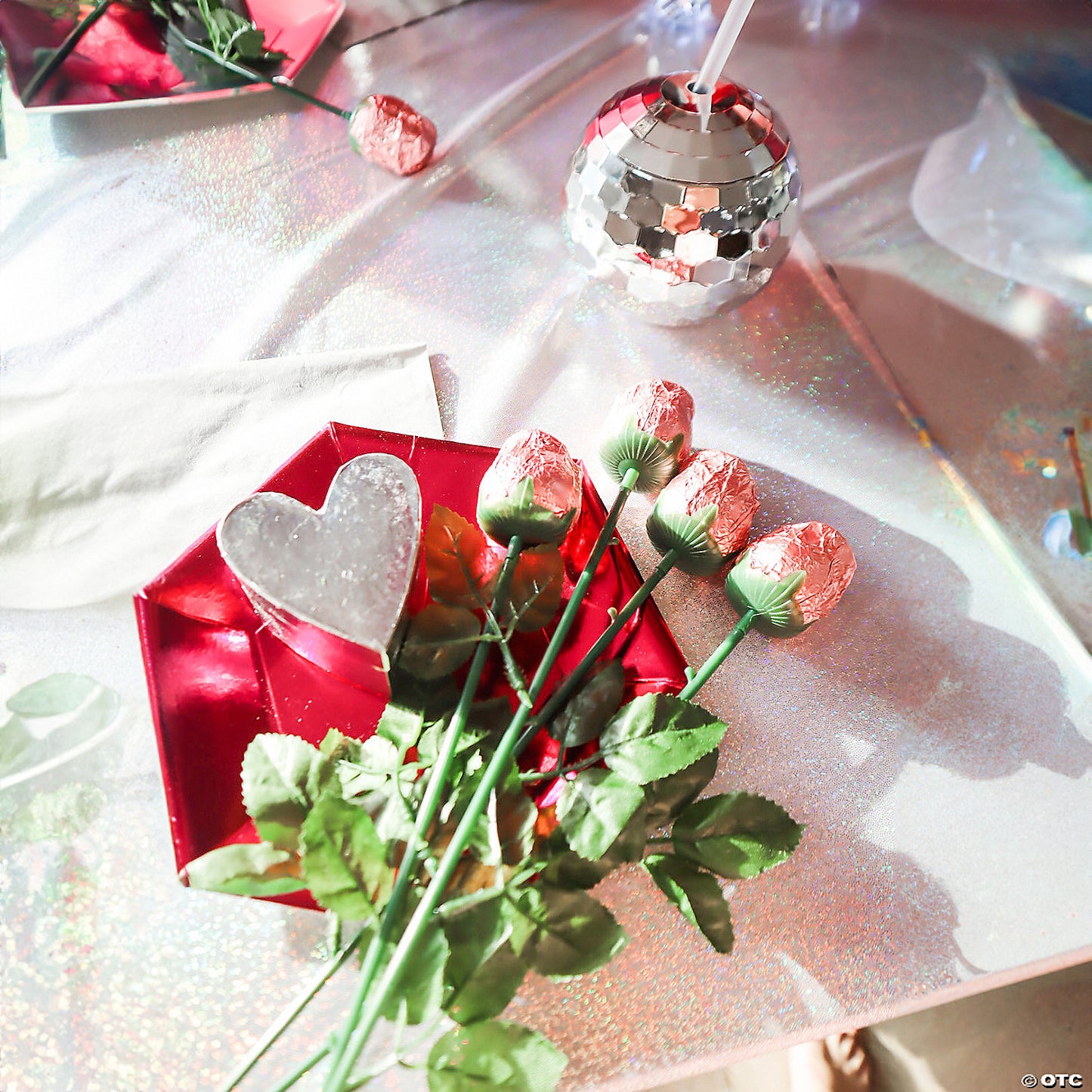 2 lbs. 10 oz. Pink Foil-Wrapped Chocolate Roses - 72 Pc.