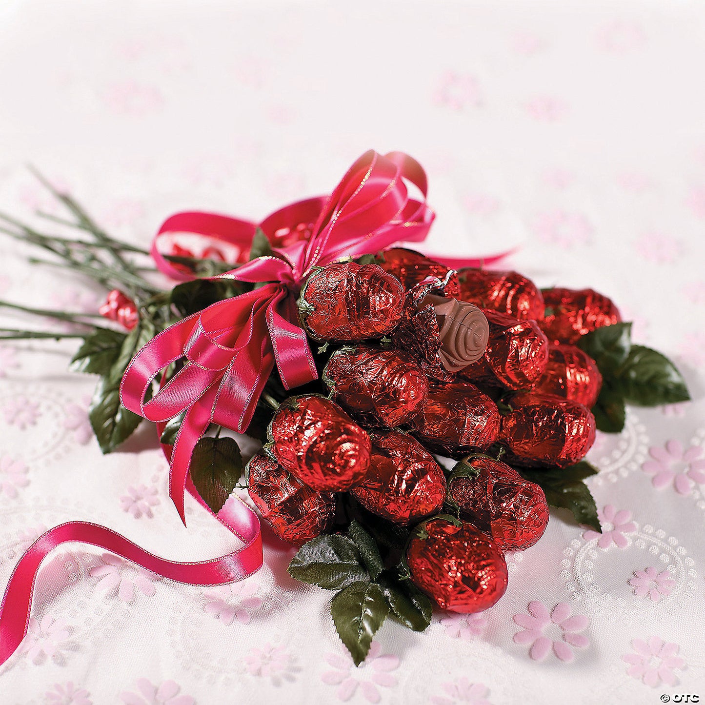 2 lbs. 10 oz. Red Foil-Wrapped Chocolate Roses - 72 Pc.