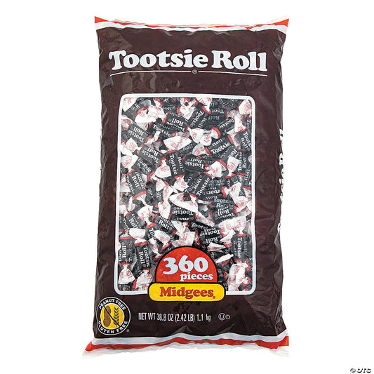 2 lbs. 11 oz. Bulk 360 Pc. Tootsie Roll Midgees Chocolate Candy | USA Decoration®