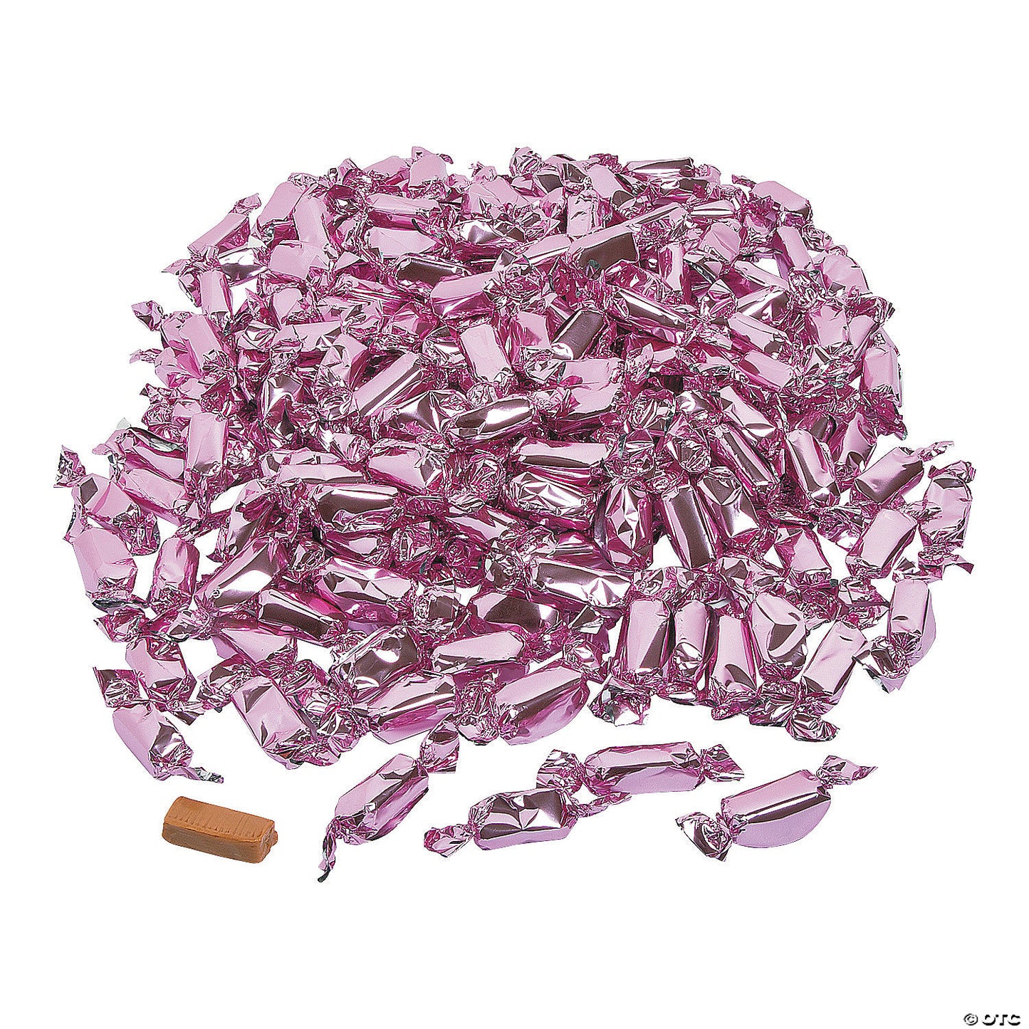 2 lbs. Light Pink Foil-Wrapped Caramel Candies – 189 Pc.