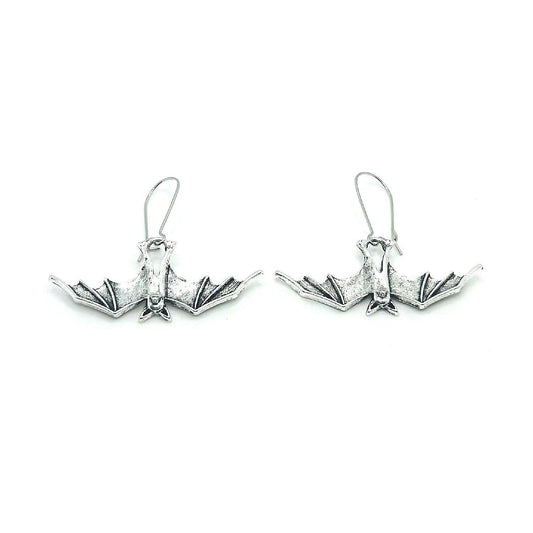 2 Pack Silver Bat Halloween Earrings | USA Decoration®