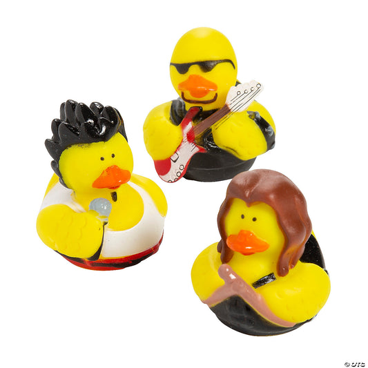 2" Rock Star Singer & Band Member Yellow Rubber Ducks - 12 Pc.