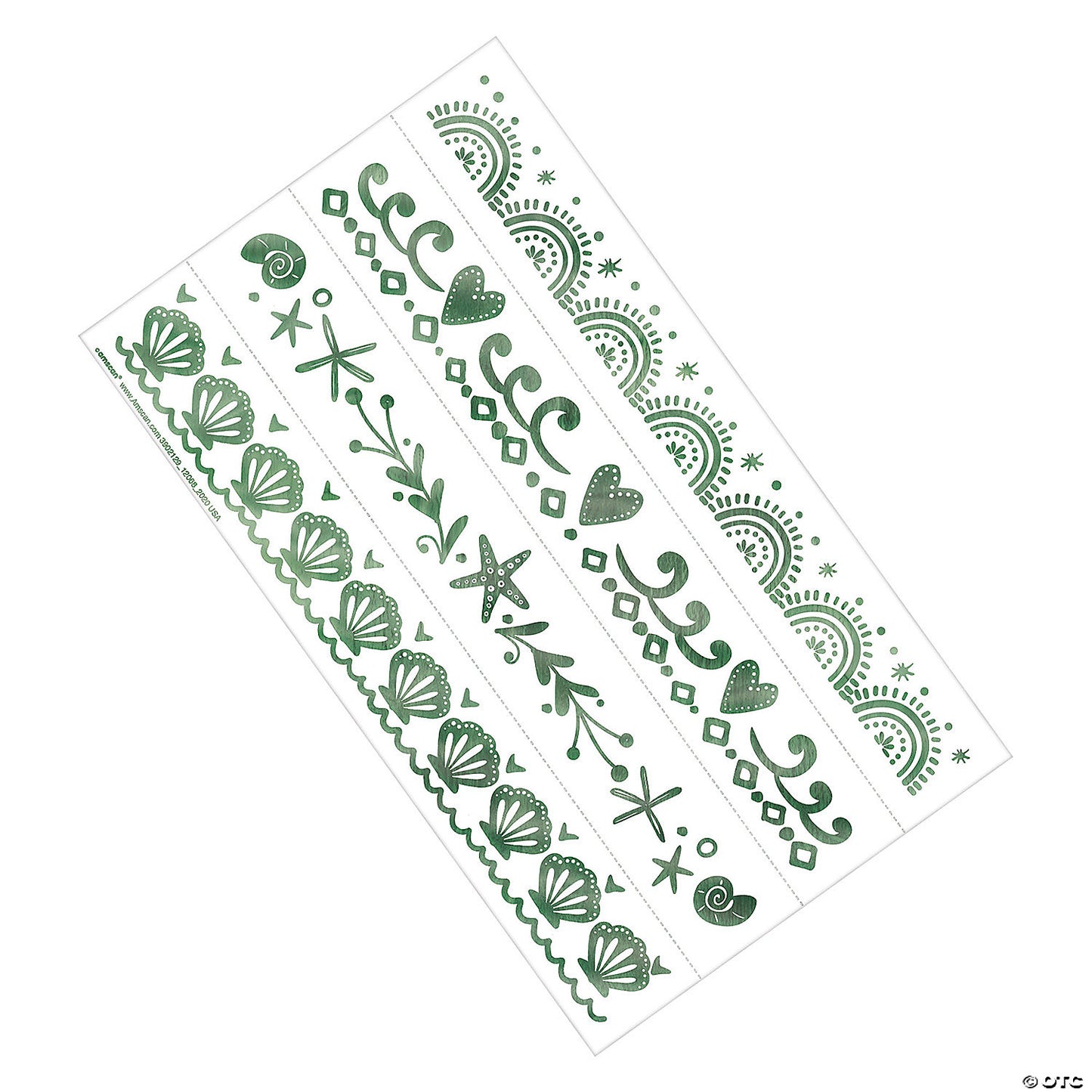 2" x 1 3/4" Shimmering Mermaid Silver Foil Tattoo Bracelets - 8 Pc.